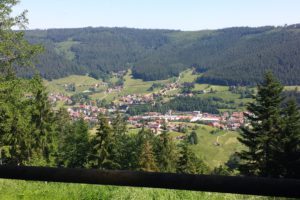 Blick von der Höllkopfhütte zur Ortsmitte und Sommerseite